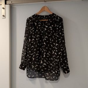 Emerald Life sheer bird patterned tunic